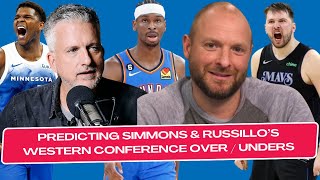 Predicting Bill Simmons amp Ryen Russillos NBA Western Conference Over  Under Picks [upl. by Basil]