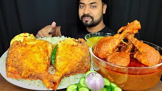 POMFRET FISH FRY MASHED POTATO SPICY CHICKEN CURRY RICE CHILI MUKBANG EATING SHOW  BIG BITES [upl. by Maurey]