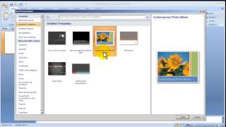 Tutorial PowerPoint 2007  Creare Prezentare utilizand sabloane instalate [upl. by Itsrik]