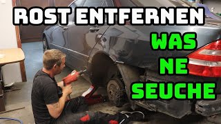 Rostbehandlung Auto Mercedes W220 💪 entlacken schleifen spachteln grundieren und Lackieren😤 [upl. by Siurad]