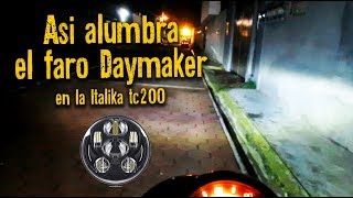 Asi alumbra el faro Daymaker luces led de mi tc200  Jvaldes Motovlog [upl. by Dannye]