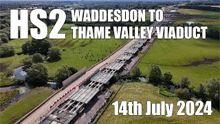 HS2  Waddesdon to Thame Valley Viaduct  14th July 2024 [upl. by Katerine]