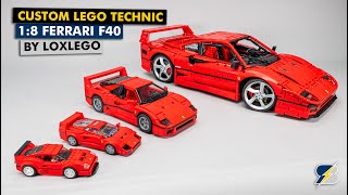 The largest LEGO Ferrari F40  Custom Technic Build by Loxlego  detailed review [upl. by Annaoj]