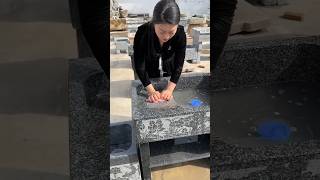 Custom stone carved laundry sink with wash basin for villa courtyardsshortvideo viralshort [upl. by Ecnerewal]