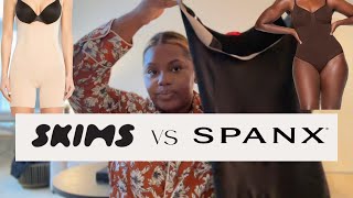 SKIMS VS SPANX The BEST Plus Size Friendly Shapewear Jordannelyse [upl. by Atreb218]