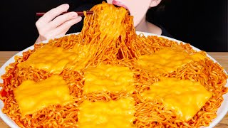 ASMR SPICY RAMEN CHEESE FIRE NOODLES RECIPE COOKING MUKBANG 치즈 불닭볶음면 먹방 EATING SOUNDS [upl. by Morrie411]