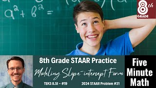 8th Grade STAAR Practice Modeling Slopeintercept Form 85I  19 [upl. by Lemay143]