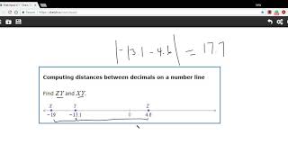 Computing distances between decimals on a number line [upl. by Madelena]