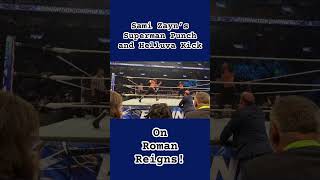 Sami Zayn Superman Punches Roman Reigns [upl. by Garrett]