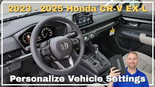 2023 2024 2025 Honda CRV EXL Vehicle Settings [upl. by Iclek]