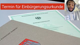 Einbürgerung  Einbürgerungsurkunde abholen und neue Ausweis beantragen [upl. by Ayikan]