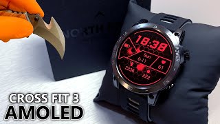 SPORT SmartWatch North Edge Cross Fit 3 AMOLED 2023 GPS COMPASS BAROMETER Unboxing and Test  ASMR [upl. by Wylen940]