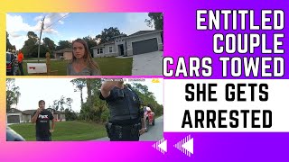 Entitled Couple Gets Cars Towed and Her Arrested [upl. by Ball277]