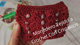 Monedero Tejido a Crochet Con Cristalitos [upl. by Alwyn]