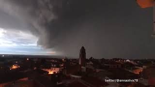 Large supercell thunderstorm charged through the Reus Tarragona Spain Severe weather [upl. by Batchelor]