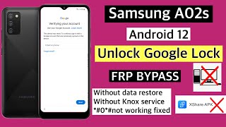 Samsung A02s Bypass Google Account lock  Samsung A02s Frp Unlock without data restore [upl. by Orelu766]