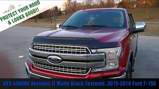 BEST LOOKING HOOD SHIELDBUG DEFLECTOR Ford F150 20152018 AVS Aeroskin II Matte Black Textured [upl. by Annail590]