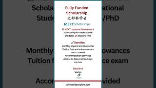 MEXT scholarship 2025 for International Students in Japan scholarship jobsearch mextscholarship [upl. by Cosetta486]