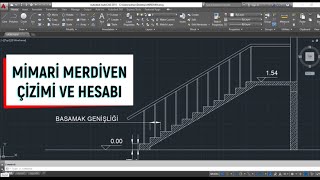 AUTOCAD MİMARİ MERDİVEN ÇİZİMİ VE MERDİVEN HESAPLARI architectural stair drawing and calculation [upl. by Chouest985]