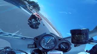 CBR250rr vs CBR400rr vs Hawk Gt 650 at Laguna Seca Ahrma NGSBLT 42124 [upl. by Dleifyar]