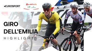 WINS IN THE RAIN 🐐  Giro dellEmilia Mens 2024 Race Highlights  Eurosport Cycling [upl. by Ellednahc]