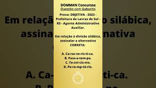 Divisão Silábica  Fonologia  Questões de Concursos  Banca Objetiva  Com Gabarito [upl. by Silma]