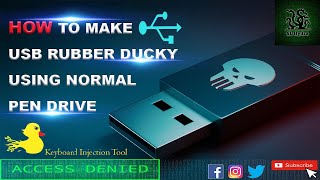 How To Make USB Rubber Ducky Using Normal Pen Drive  DIY Rubber Ducky  Keystroke injection  2022 [upl. by Itsim]