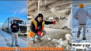 A day in Truck Driver Life in canada  Winter Trucking  675 [upl. by Ssitruc985]