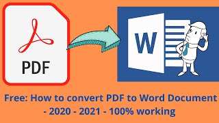 Windows 10 How to convert pdf to word Free  2020  2021 [upl. by Nnylf]