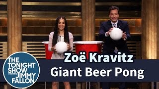 Giant Beer Pong with Zoë Kravitz [upl. by Ycul581]