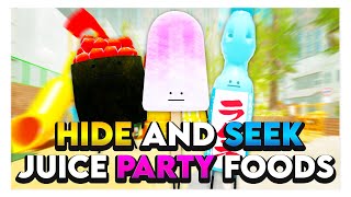 Roblox SECRET STAYCATION HIDE amp SEEK WITH JUICE PARTY FOODS 🍒 [upl. by Matthews315]