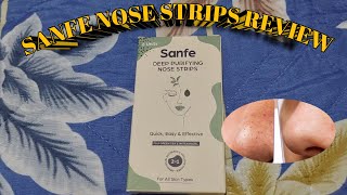 SANFE NOSE STRIPS REVIEW  Sanfe Deep Purifing Nose Strip BLACKHEADS AND WHITEHEADS REMOVING STRIP [upl. by Ahseikal]