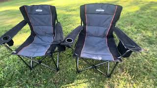 Overmont Oversized Folding Camping Chair Review [upl. by Yllil]