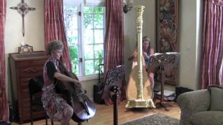 Harp and cello duet Aria  Eugene Bozza [upl. by Ainegul]