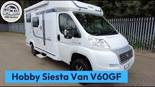 Hobby Siesta Van V60GF  Motorhome Auction [upl. by Nnawaj]