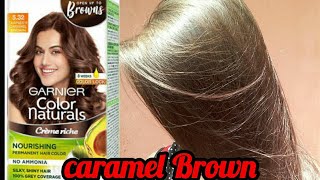 Garnier color Naturals Hair ColorShade No532Caramel BrownReview And Applicationअब घर बैठे [upl. by Lled10]