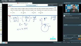 AIATS TEST 04 For Class XI Studying PHYSICS JEE Main 2019 Q 01 to 05 [upl. by Bathsheba]