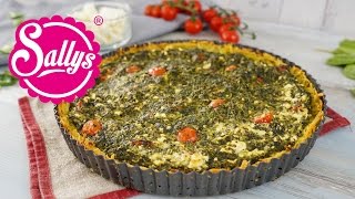 SpinatFetaQuiche mit Röstiboden  herzhafter Kartoffelkuchen  Sallys Welt [upl. by Koralle431]