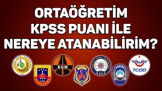 ORTAÖĞRETİM KPSS İLE NEREYE ATANABİLİRİM [upl. by Neyud730]