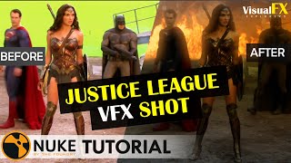 Nuke Compositing Tutorial  Keying Justice League VFX Shot  VisualFXExplorers [upl. by Lotz183]