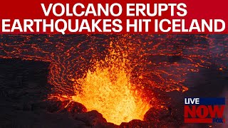 Iceland volcano erupts in Grindavik evacuations underway after lava spreads  LiveNOW from FOX [upl. by Khudari]