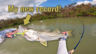 Jigging For Beautiful Snook Biggest Fish So Far [upl. by Yadnus]