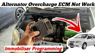 Alternator Overcharging ECM Not Work  Chevrolet Aveo Immobiliser Programming [upl. by Aicilaanna101]