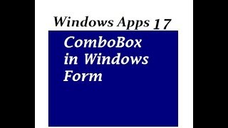 C ComboBox in Windows Form [upl. by Kenison]