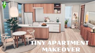 Tiny Apartment Makeover Sims 4 ✨ Speedbuild with CC [upl. by Aihsenad]