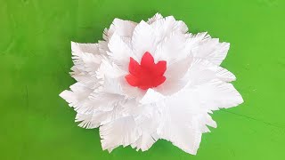 How to make paper flower  diy paper flower  Christmas decor ideas [upl. by Radloff693]