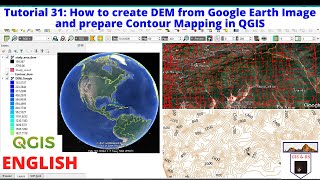 How to create DEM from Google Earth Image and prepare Contour Mapping in QGIS [upl. by Enawtna]