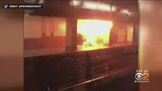 Cart In Subway Explodes Into Fireball On Upper West Side [upl. by Weihs]