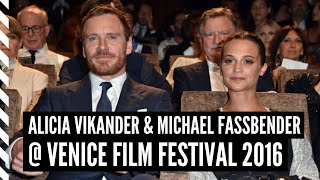 Michael Fassbender amp Alicia Vikander  Venice Film Festival 2016 [upl. by Felicidad836]