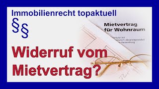 Gilt der Widerruf vom Mietvertrag für jeden Vermieter  Tutorial [upl. by Enyluqcaj]